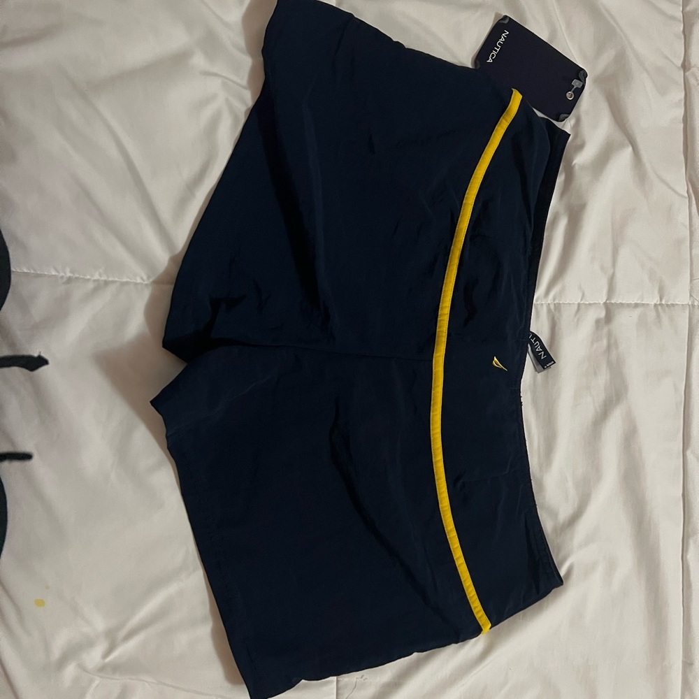 Navy Blue and Yellow women shorts / swim shorts or casual super cute and mini